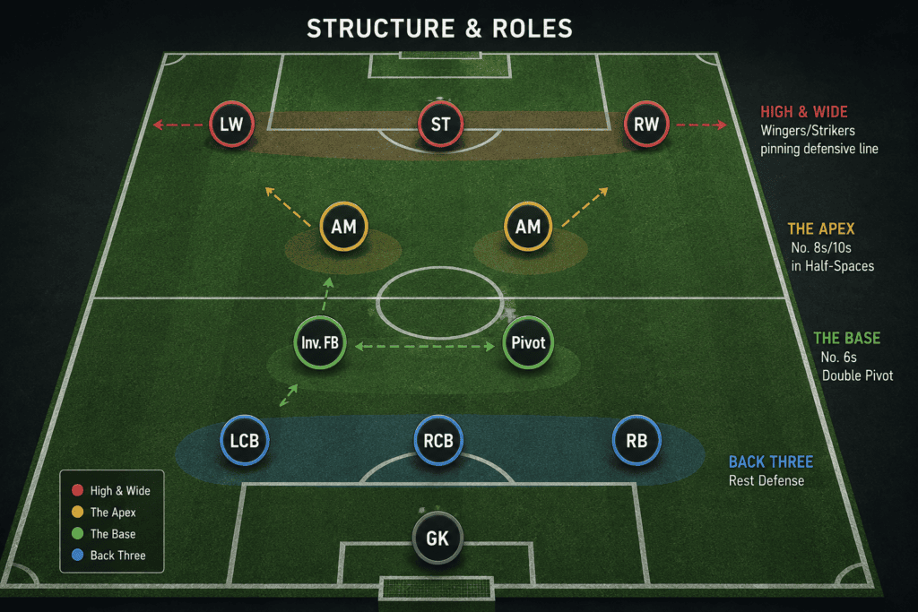 midfield box with an inverted full back by coach salah
